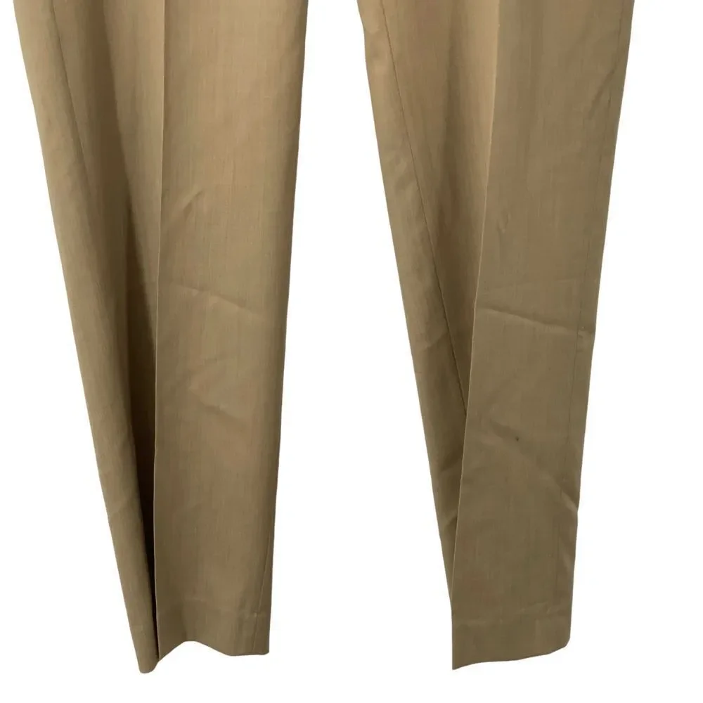 NWT Alfani Mens Flat Front Straight Leg Tan Wool Dress Pants Trousers Size 36x34